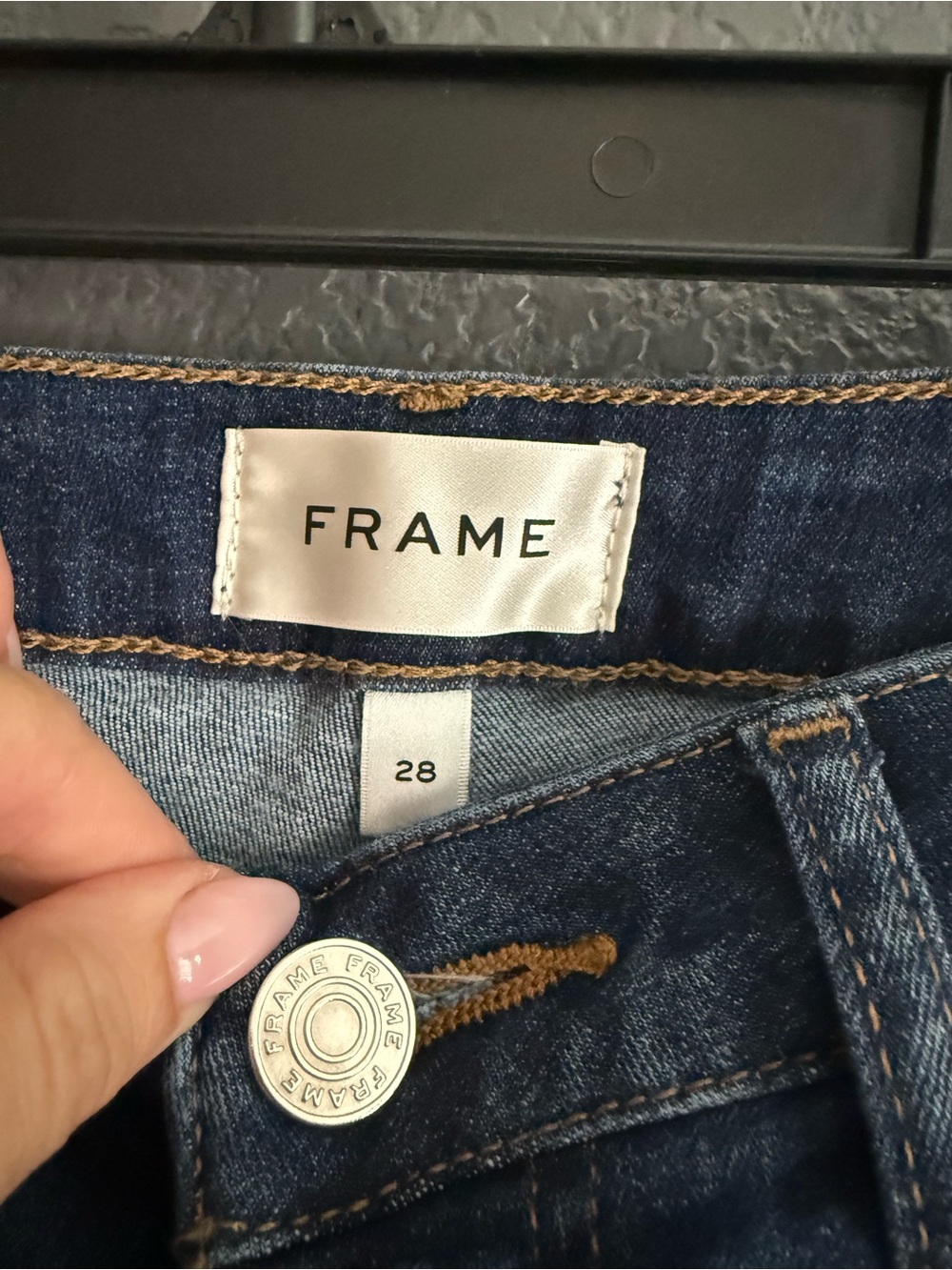 FRAME • Slim palazzo crop wide leg jeans raw hem size 28 stretch - Picture 5 of 7
